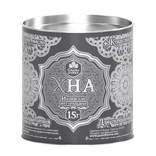 Grand Henna, Индийская хна для бровей и биотатуажа Графит, 15 г