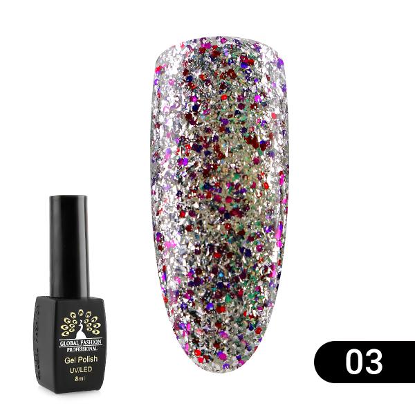 Гель-лак Global Fashion (Глобал Фэшн) Shiny 003, 8 мл