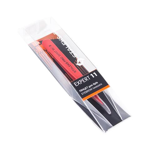 Staleks (Сталекс) Пинцет для бровей EXPERT 11 TYPE 5 (точечный, красный), TE-11/5r