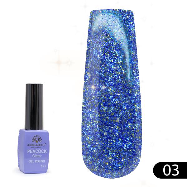 Гель-лак Global Fashion (Глобал Фэшн) Peacock 03, 8 мл