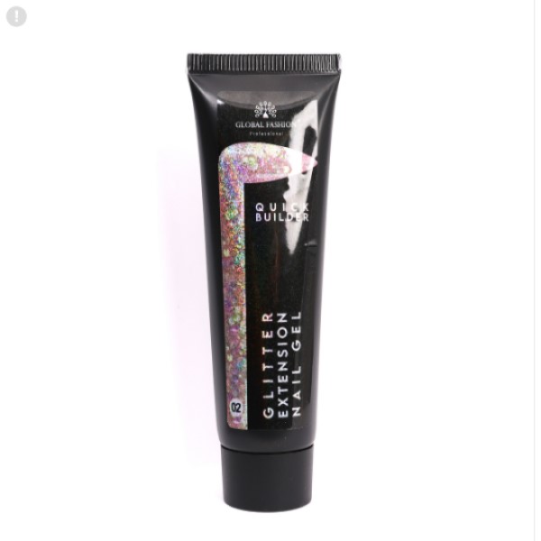Полигель Global Fashion (Глобал Фэшн) Fast Extension Gel с глиттером 002, 30 мл