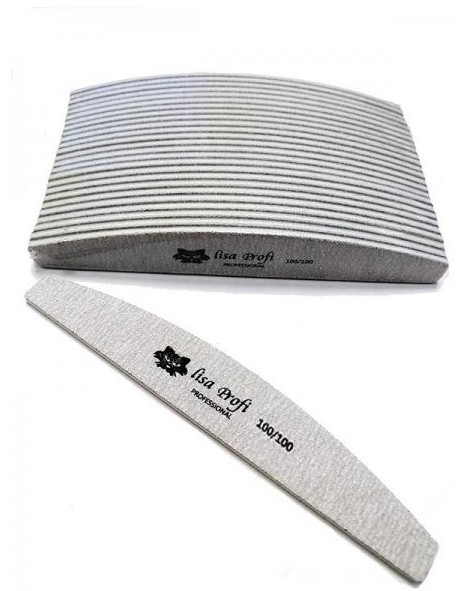 Lisa Profi (Лиза Профи) Пилка бумеранг для нарощенных ногтей Кошка 100/100, 25 шт.