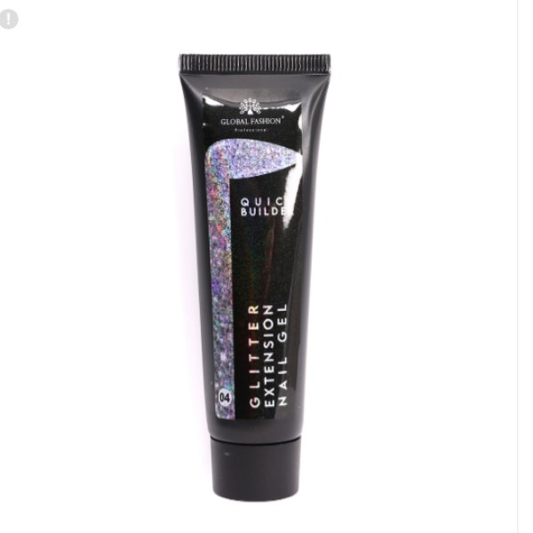 Полигель Global Fashion (Глобал Фэшн) Fast Extension Gel с глиттером 004, 30 мл