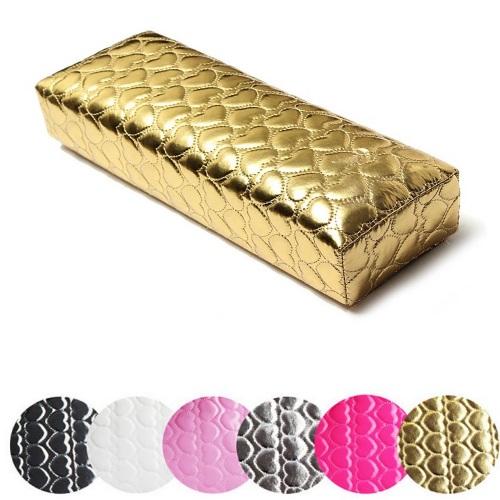 Подставка для рук, золотистая, с сердечками, 28х10х6 см