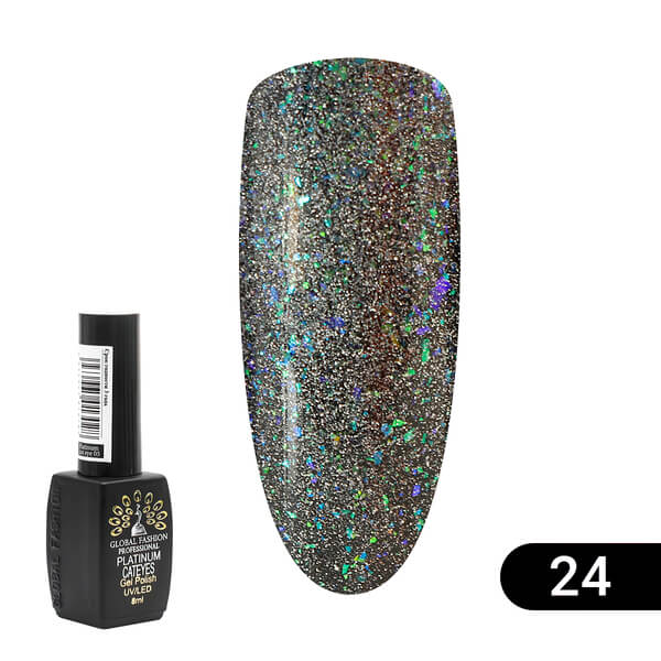 Гель-лак Global Fashion (Глобал Фэшн) кошачий глаз Platinum 024, 8 мл