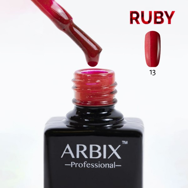 Гель-лак Arbix (Арбикс) Ruby 013 Пылающаяя Страсть, 10 мл