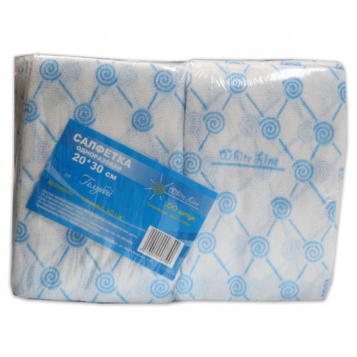 Салфетки одноразовые из спанлейса пачка 30*20 (см), 100 шт