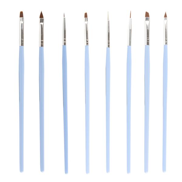 Набор кистей из искусственного ворса 1/8 голубые