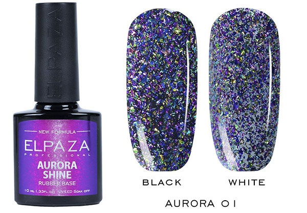 Каучуковая база Elpaza (Эльпаза) Aurora Shine 01, 10 мл