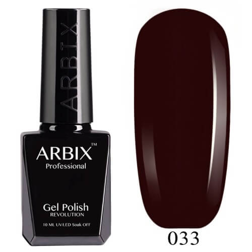 Гель-лак Arbix (Арбикс) № 033 Тёмная Помада, 10 мл