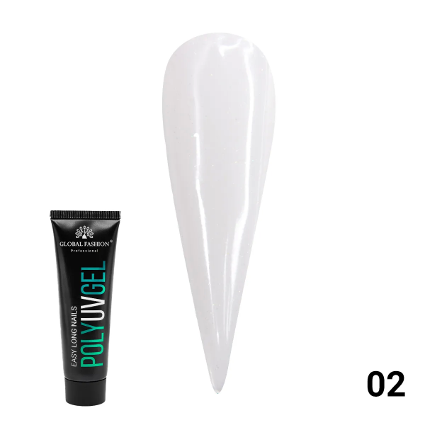 Полигель (PolyUVGel) Global Fashion (Глобал Фэшн) с шиммером 002, 30 мл