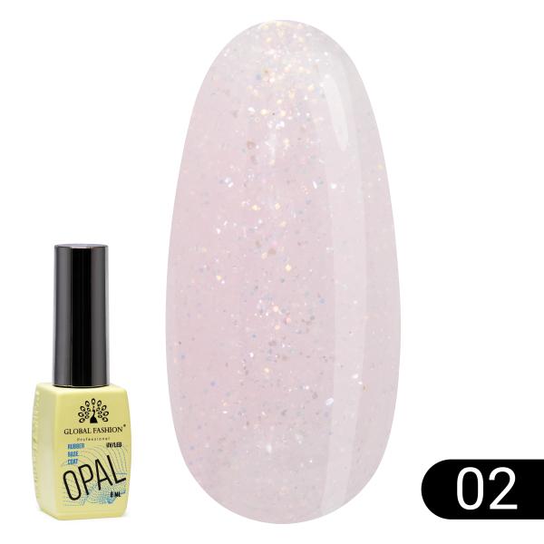 Каучуковая база Global Fashion (Глобал Фэшн) Opal 02, 8 мл