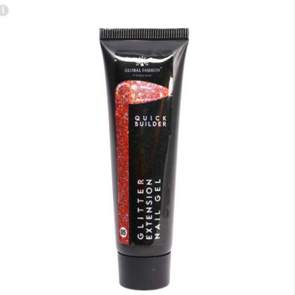 Полигель Global Fashion (Глобал Фэшн) Fast Extension Gel с глиттером 005, 30 мл