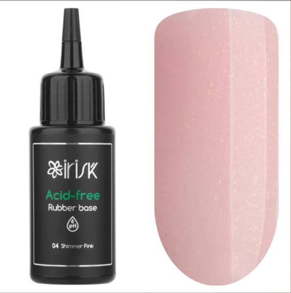 База каучуковая бескислотная Acid-free Rubber Base, 50мл IRISK (04 Shimmer Pink)