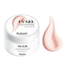 Камуфлирующий UV-гель RuNail (Рунейл) professional, Розовый шёлк (3453), 15 мл