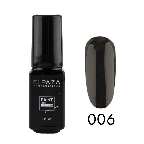 Краска для стемпинга Elpaza (Эльпаза) Paint чёрная №006, 5 мл