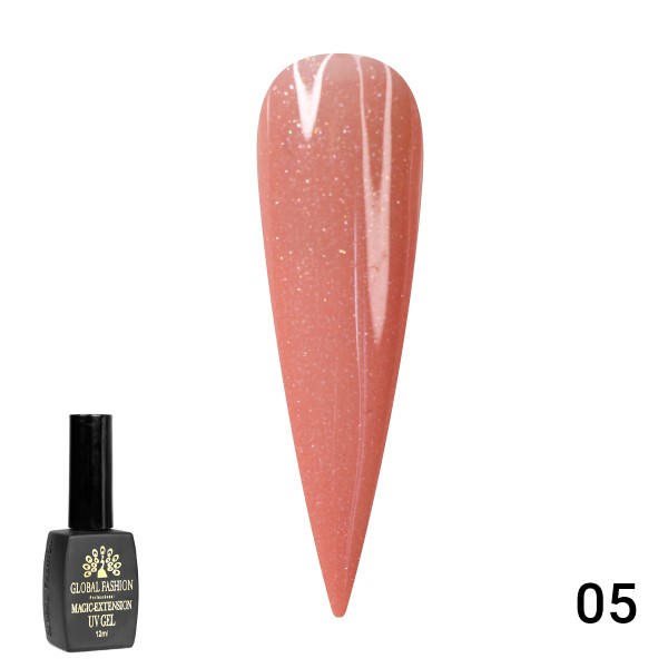 Гель Global Fashion (Глобал Фэшн) Magic-Extension с шиммером 05, 12 мл