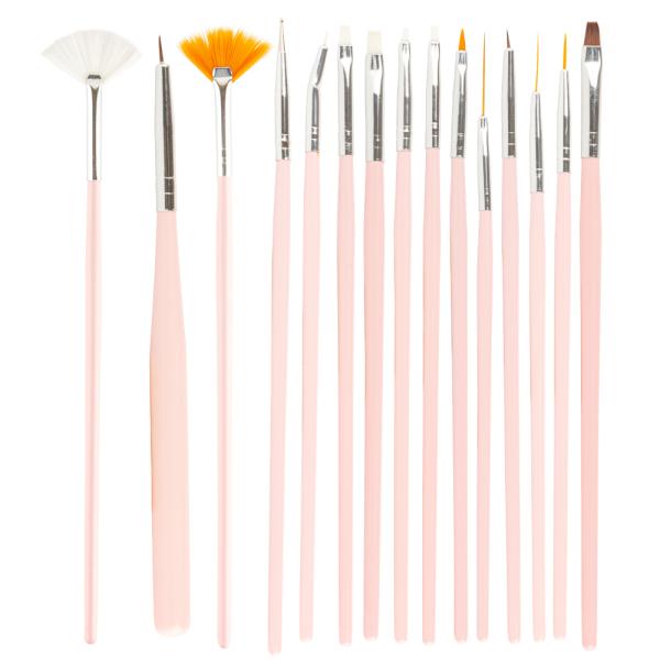 Набор кистей из искусственного ворса 1/15 розовые