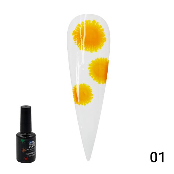 Гель-лак Global Fashion (Глобал Фэшн) Flowers 01, 8 мл