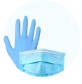 Одноразовые перчатки и маски
