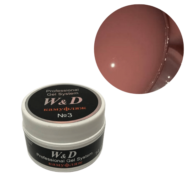 Гель для наращивания W&D Камуфляж № 3 (сырьё Keystone), 14 мл