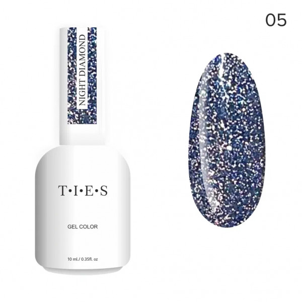 Гель-лак Ties Night Diamond светоотражающий #05, 10 мл