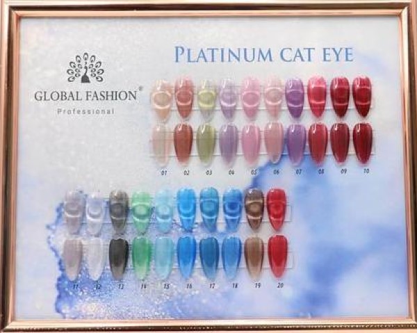 Гель-лак Global Fashion (Глобал Фэшн) кошачий глаз Platinum 003, 8 мл