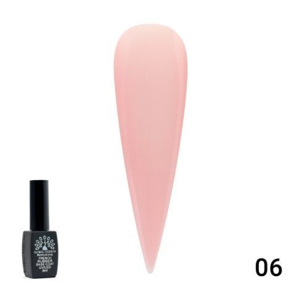 Global Fashion (Глобал Фэшн) Каучуковая френч база French Rubber base coat 006, 8 мл