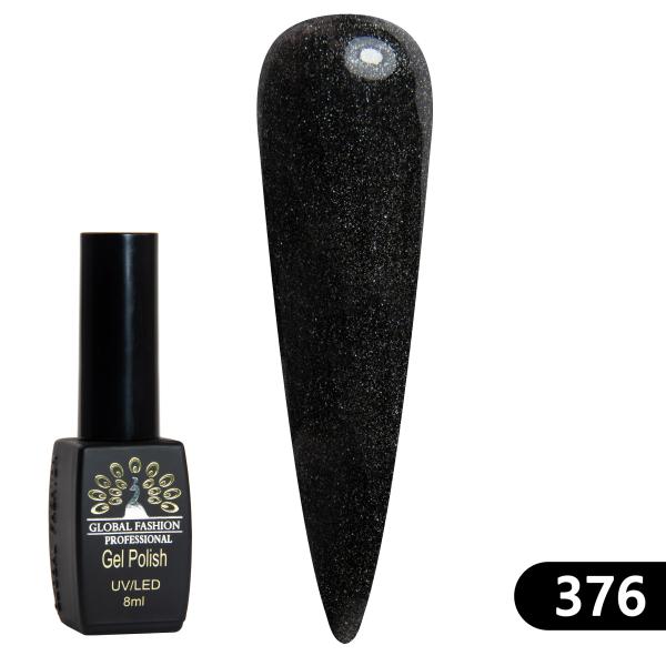 Гель-лак Global Fashion (Глобал Фэшн) Black Elite 376, 8 мл