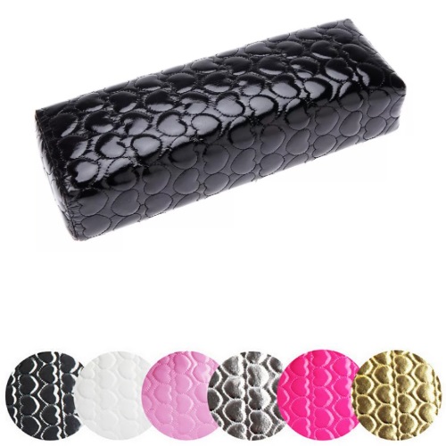 Подставка для рук, черная, с сердечками, 28х10х6 см