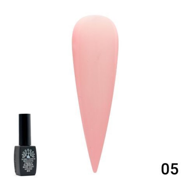 Global Fashion (Глобал Фэшн) Каучуковая френч база French Rubber base coat 005, 8 мл