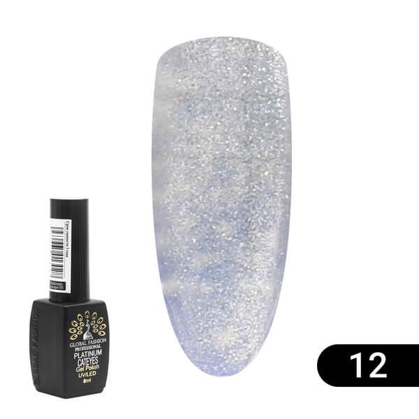 Гель-лак Global Fashion (Глобал Фэшн) кошачий глаз Platinum 012, 8 мл