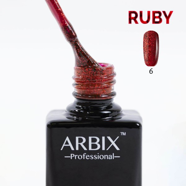 Гель-лак Arbix (Арбикс) Ruby 006 Красный Песок, 10 мл