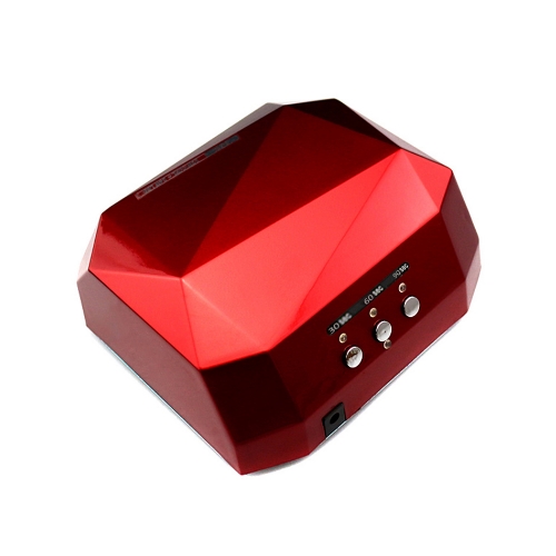 UV+LED лампа для ногтей гибрид "Камень" красный, 36 W