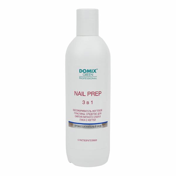 Domix (Домикс) Nail Prep 3 в 1 Обезжириватель ногтевой пластины, средство для снятия липкого слоя и лака, 500 мл