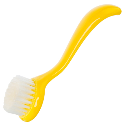 Щетка с изогнутой ручкой мягкий ворс для чистки от опила розовая, 1 шт