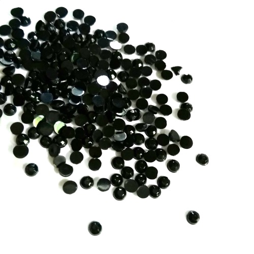 Стразы в карусельке, чёрные, пластик, голография