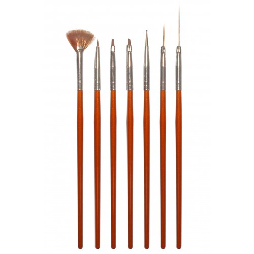 Набор кистей для дизайна ногтей, 7 шт