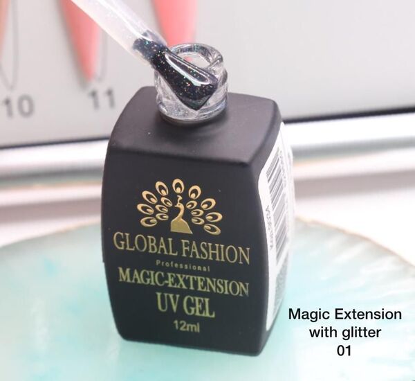 Гель Global Fashion (Глобал Фэшн) Magic-Extension с шиммером 01, 12 мл
