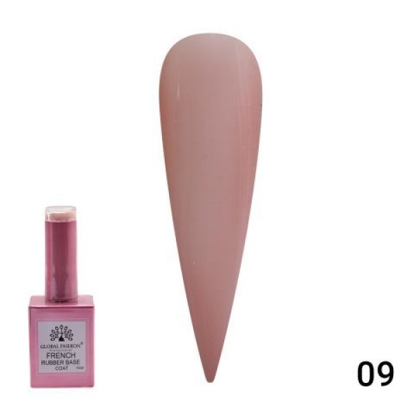 Global Fashion (Глобал Фэшн) Каучуковая френч база French Rubber base coat 009, 15 мл