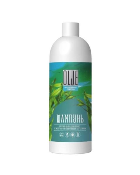 OLJE / Натуральный шампунь против выпадения волос с экстрактом концентрата спирулины и кератина 1000 мл