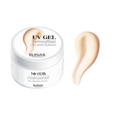 Камуфлирующий UV-гель RuNail (Рунейл) professional, Персиковая нежность (3450), 15 мл