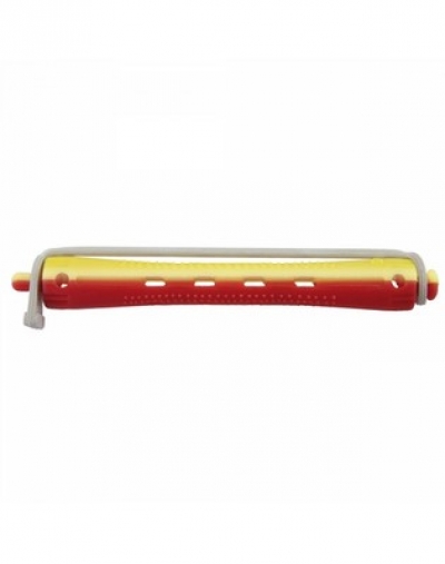 Comair(Комаир) Бигуди для холодной завивки, с круглой резинкой, цвет - Красно-жёлтые, 12шт.