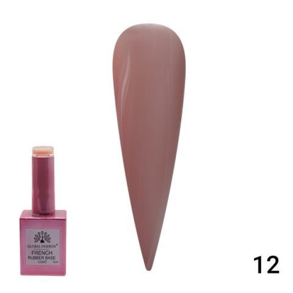 Global Fashion (Глобал Фэшн) Каучуковая френч база French Rubber base coat 012, 15 мл