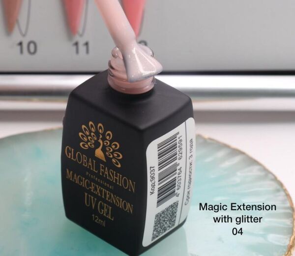 Гель Global Fashion (Глобал Фэшн) Magic-Extension с шиммером 04, 12 мл