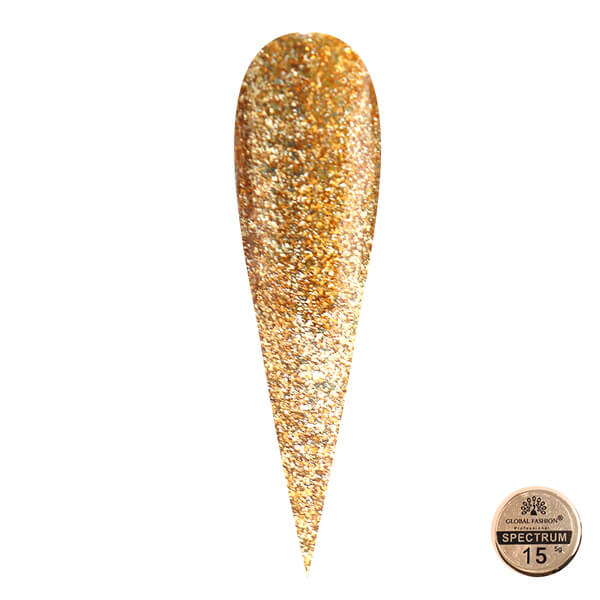 Global Fashion (Глобал Фэшн) гель-краска металлическая Spectrum 15, 5 мл