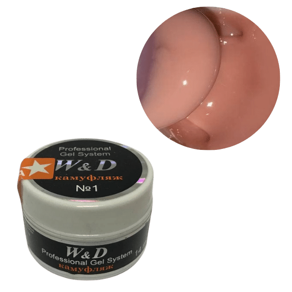 Гель для наращивания W&D Камуфляж №1 (сырьё Keystone), 14 мл