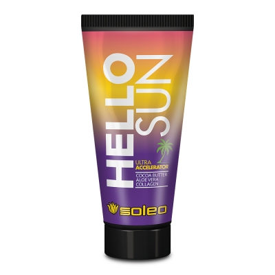 Soleo(Солео) Крем ультра ускоритель для загара с маслом какао Hello Sun, 150 мл