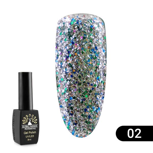 Гель-лак Global Fashion (Глобал Фэшн) Shiny 002, 8 мл