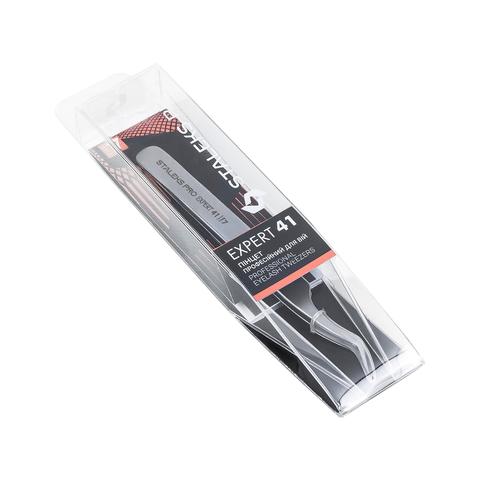 Staleks (Сталекс) Пинцет профессиональный для ресниц EXPERT 41 TYPE 7 (изогнут под углом 30'), TE-41/7